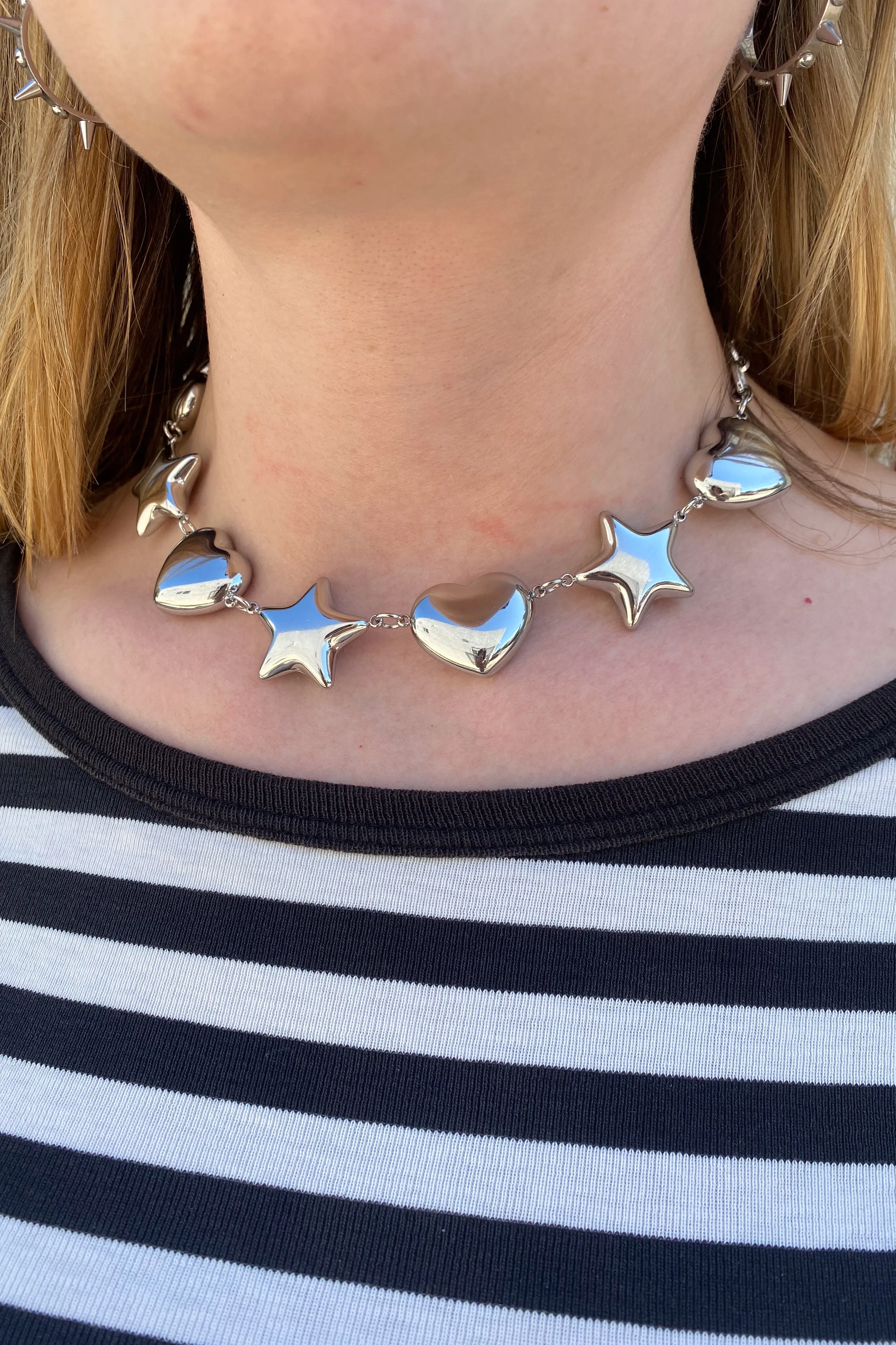 Puffy Heart & Star Necklace sold by Tunnel Vision product image thumbnail 3