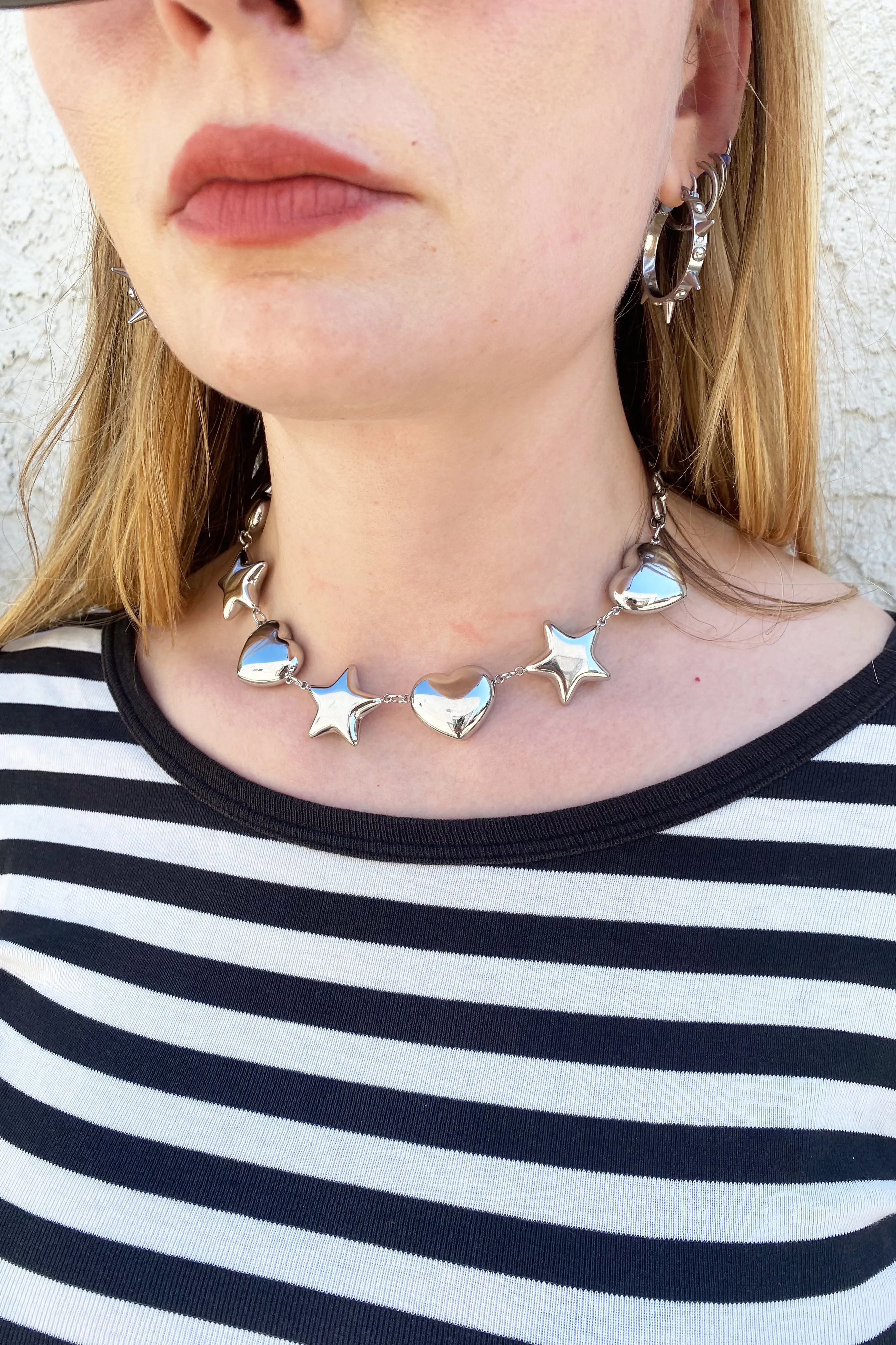 Puffy Heart & Star Necklace sold by Tunnel Vision product image thumbnail 2