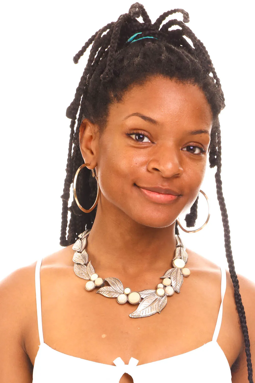 Vintage 90's Decorative Silver Leaves Necklace sold by Tunnel Vision