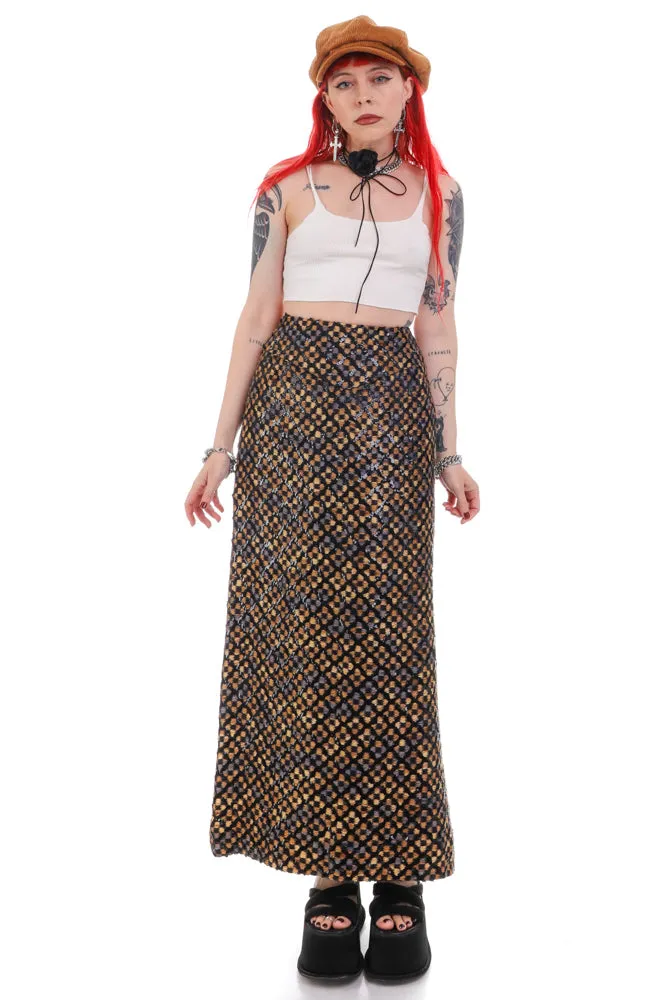 Vintage 80's Art Deco Sequin Maxi Skirt - XXS/XS sold by Tunnel Vision product image thumbnail 3
