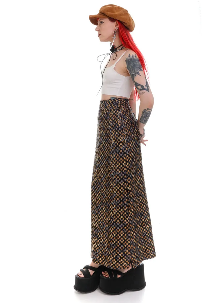 Vintage 80's Art Deco Sequin Maxi Skirt - XXS/XS sold by Tunnel Vision product image thumbnail 5