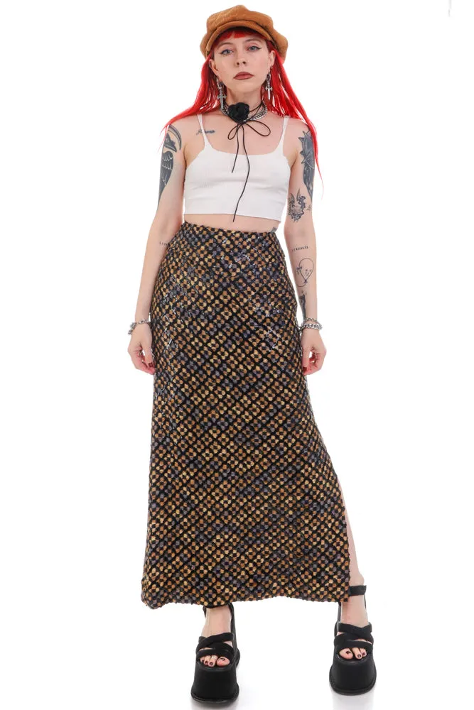 Vintage 80's Art Deco Sequin Maxi Skirt - XXS/XS sold by Tunnel Vision product image thumbnail 2