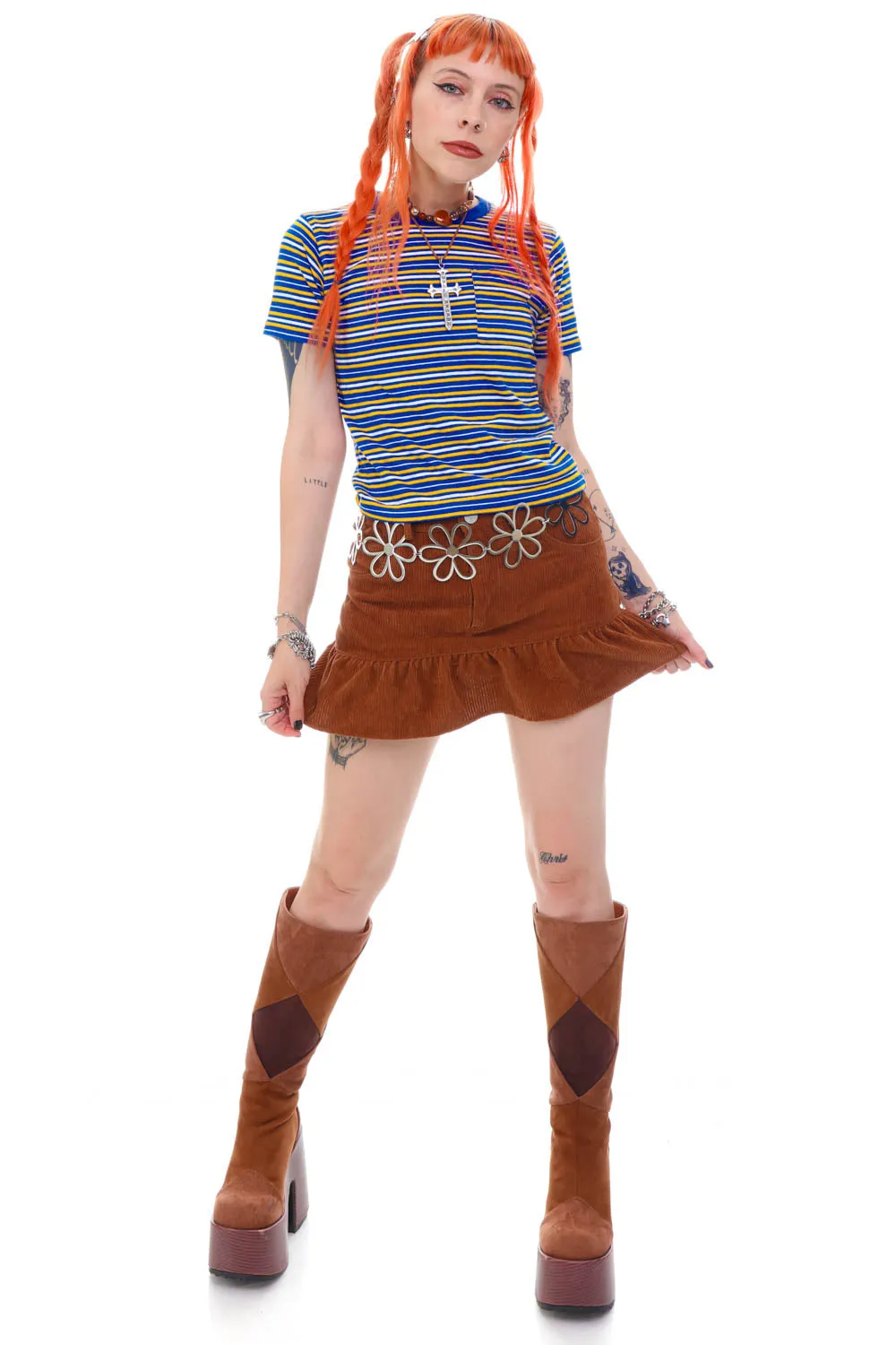 Vintage Y2K Moody Blue Stripe T-Shirt - XS/S sold by Tunnel Vision product image thumbnail 2