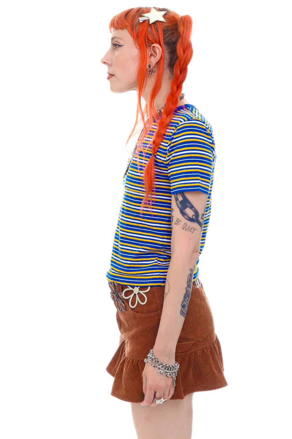 Vintage Y2K Moody Blue Stripe T-Shirt - XS/S sold by Tunnel Vision product image thumbnail 4