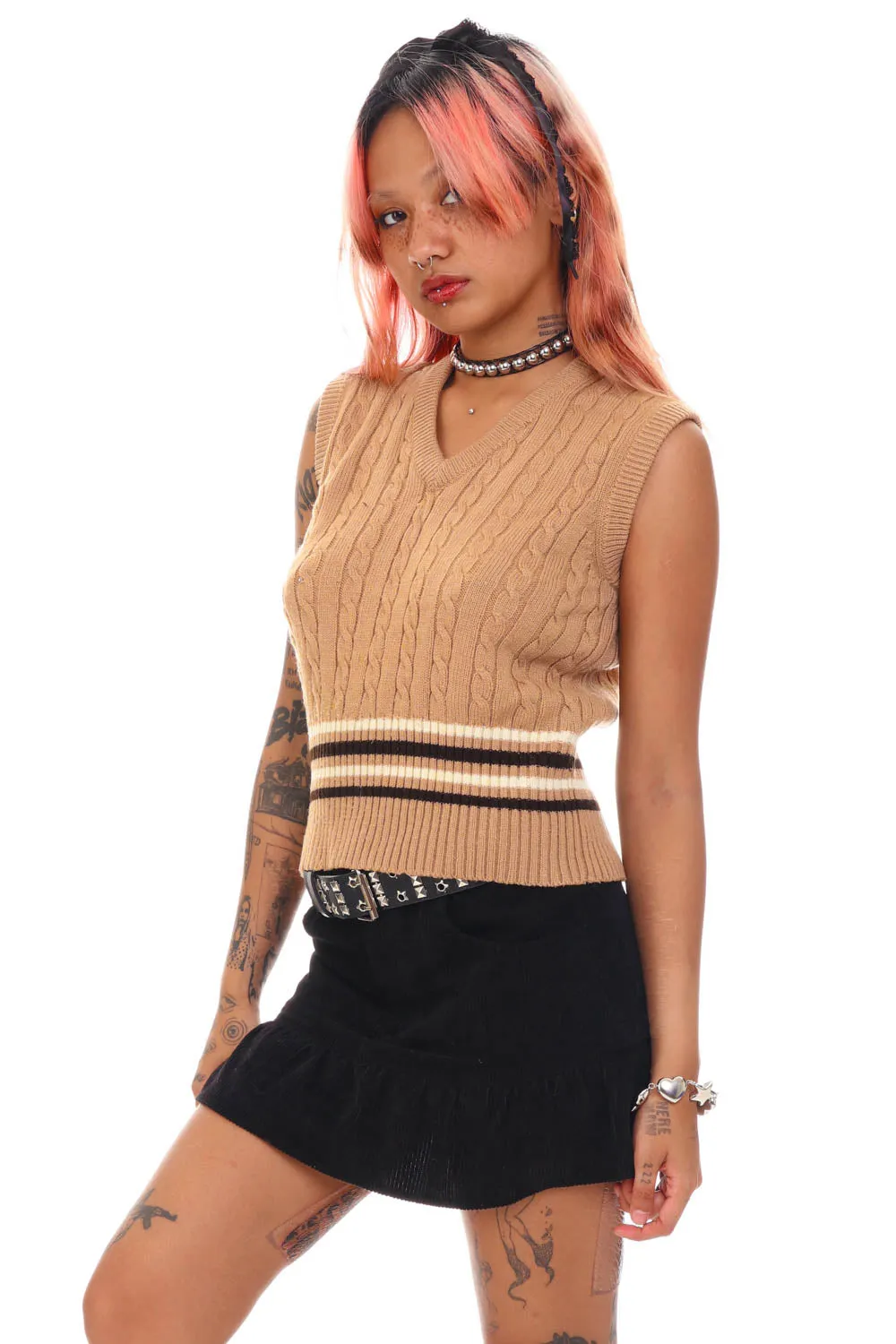 Vintage 70's Ms.International Stripe Sweater vest - S sold by Tunnel Vision product image thumbnail 3