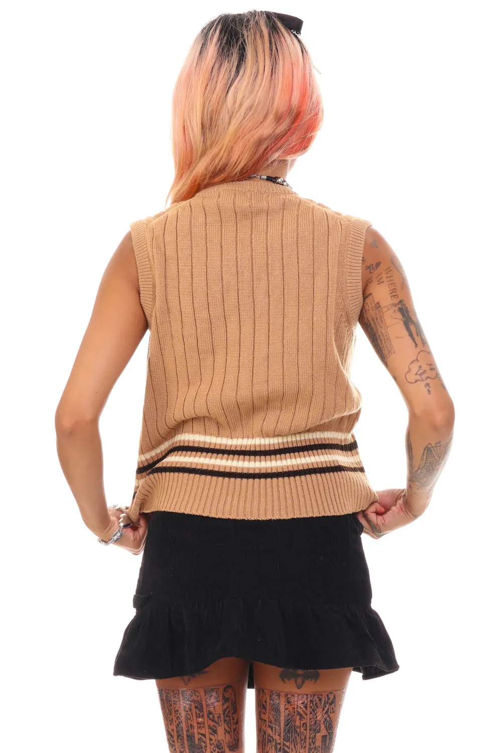 Vintage 70's Ms.International Stripe Sweater vest - S sold by Tunnel Vision product image thumbnail 5