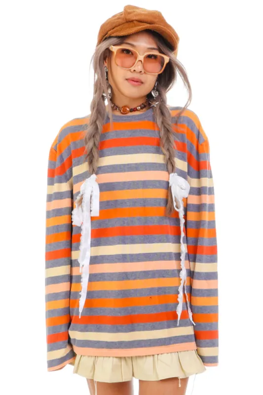 Vintage 90's Shades Of Sunset Stripe Sweater - OSFM sold by Tunnel Vision
