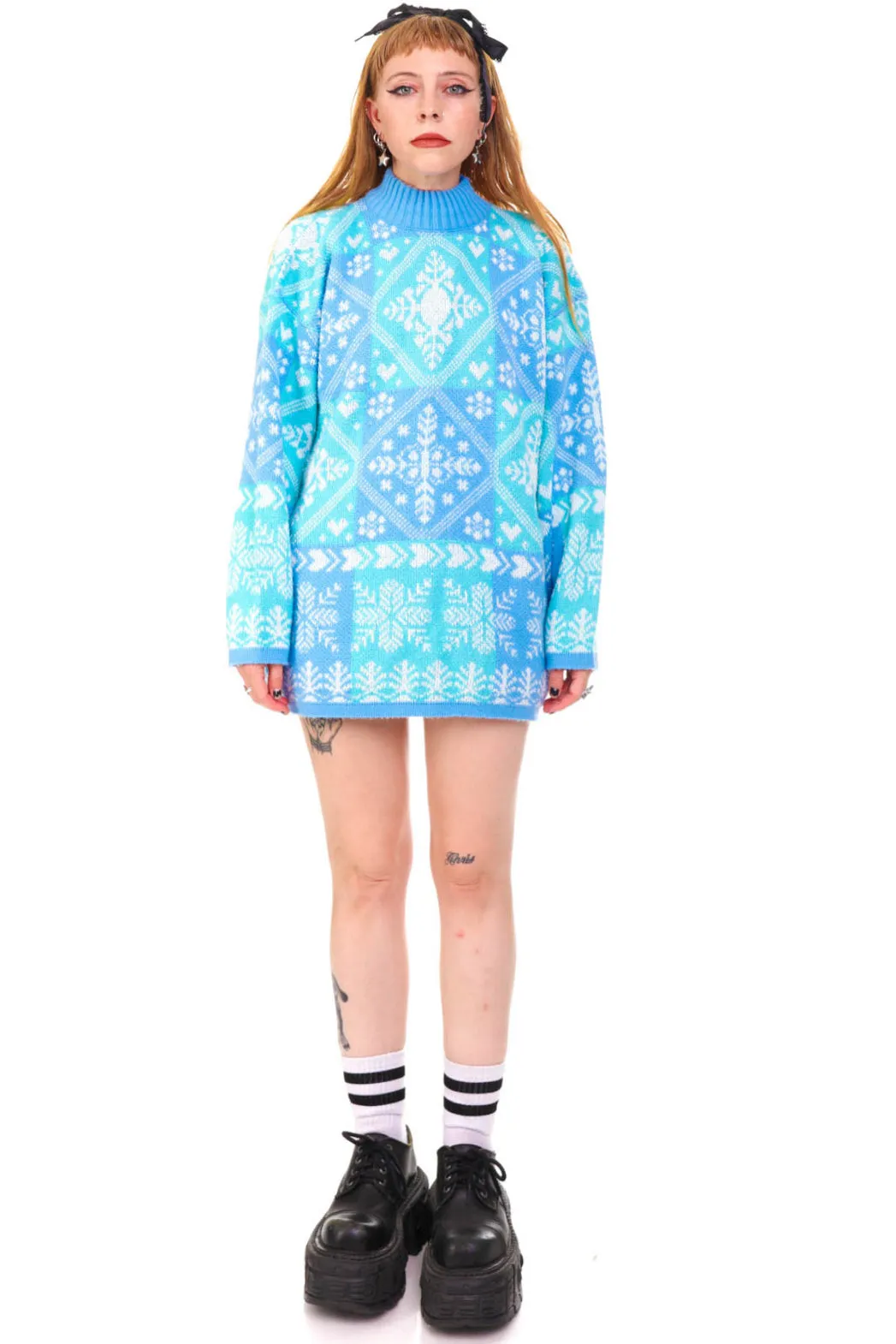 Vintage 80's Pastel Blue Winter Wonderland Sweater - OSFM sold by Tunnel Vision product image thumbnail 2