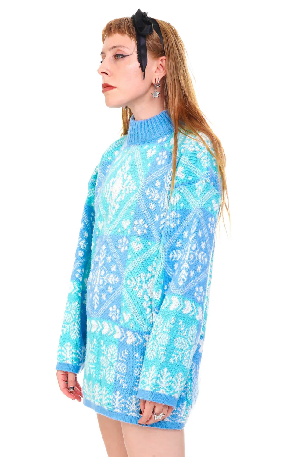 Vintage 80's Pastel Blue Winter Wonderland Sweater - OSFM sold by Tunnel Vision product image thumbnail 5