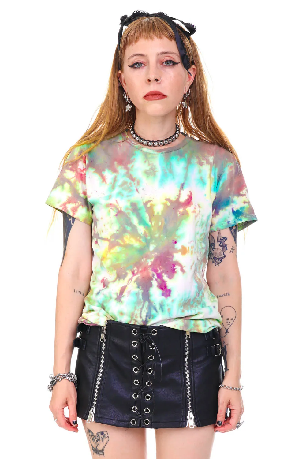 Vintage Y2K Rainbow Tie-Dye T-shirt - XS/S sold by Tunnel Vision product image thumbnail 3