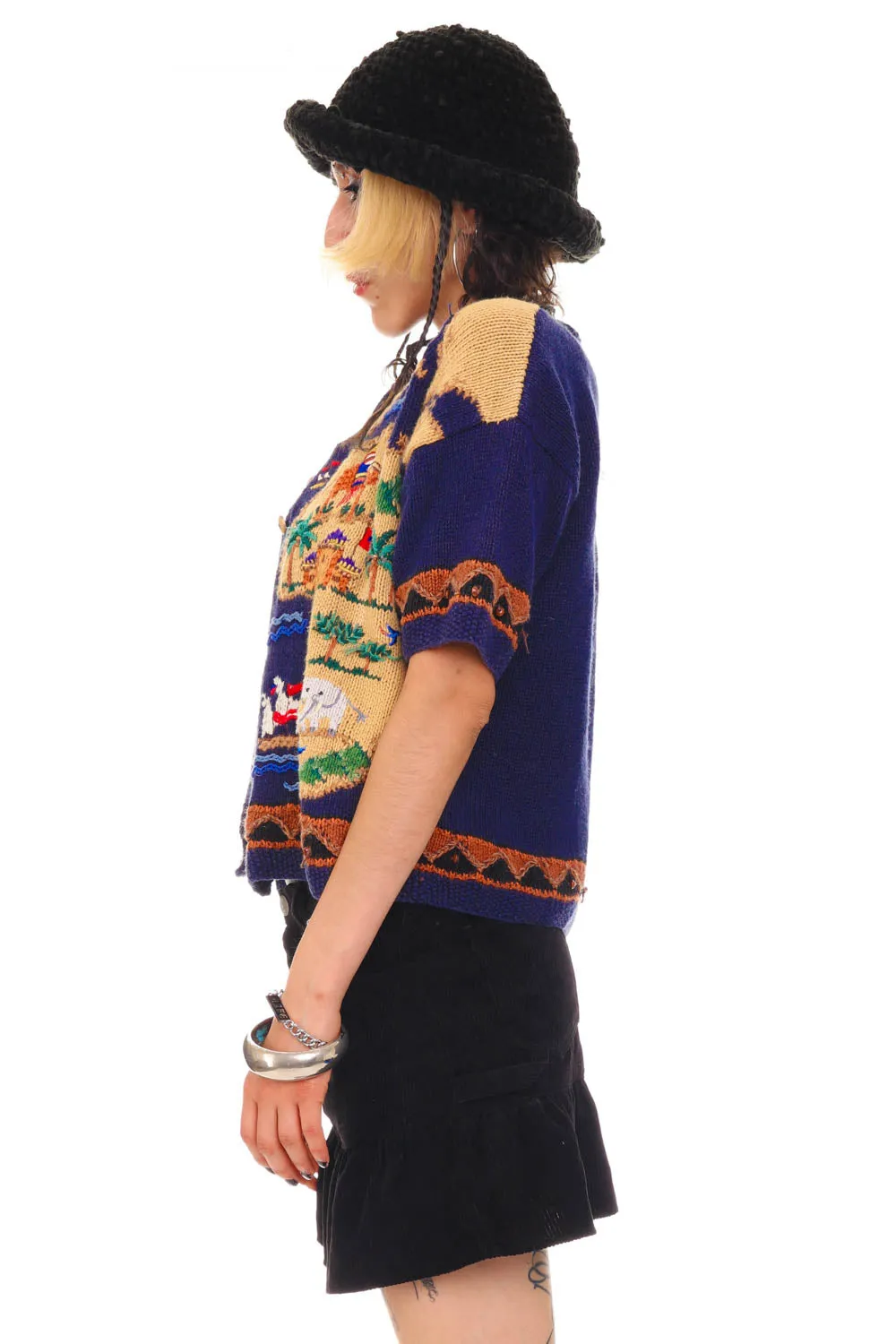 Vintage 90's Animals Across The World Button up Sweater - OSFM sold by Tunnel Vision product image thumbnail 5