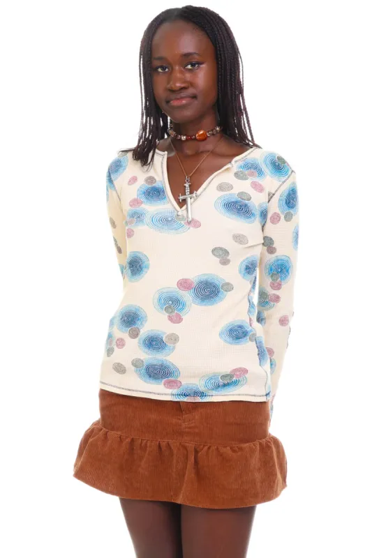 Vintage Y2K Lucky Circle Thermal Long-Sleeve - S/M sold by Tunnel Vision