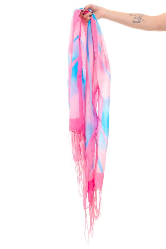 Vintage 90's Pretty Pink & Blue Scarf sold by Tunnel Vision