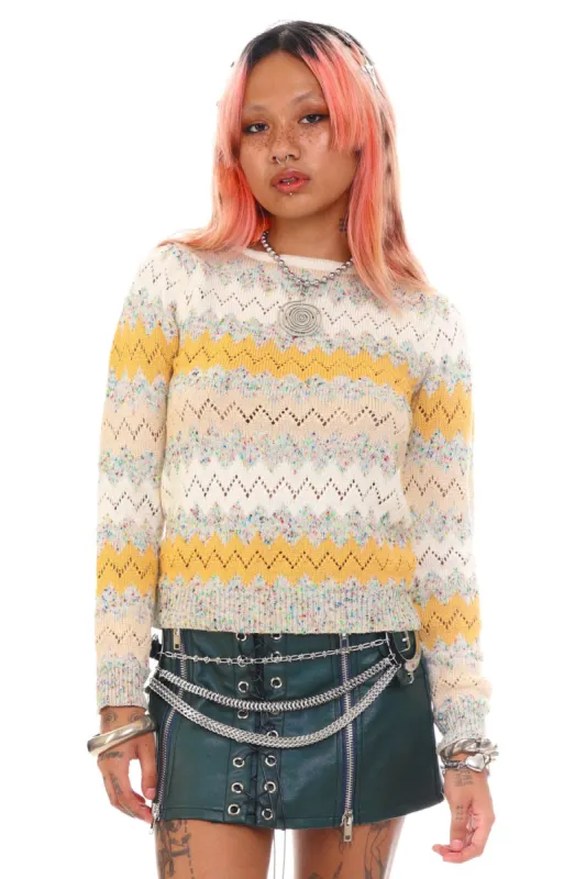 Vintage 70's Zig Zag Pastel Sweater - XS/S sold by Tunnel Vision