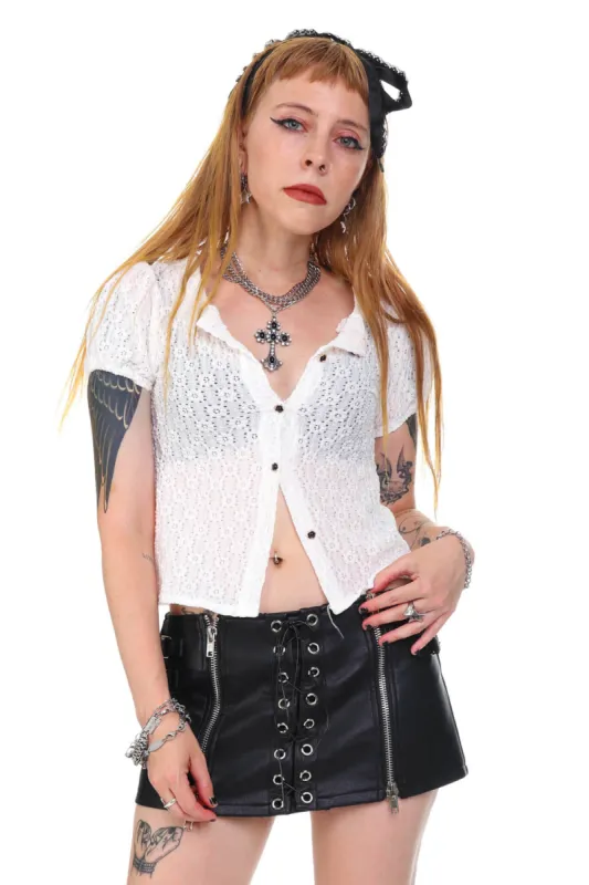 Vintage Y2K Sweet Rose Button Up Blouse - XS/S sold by Tunnel Vision