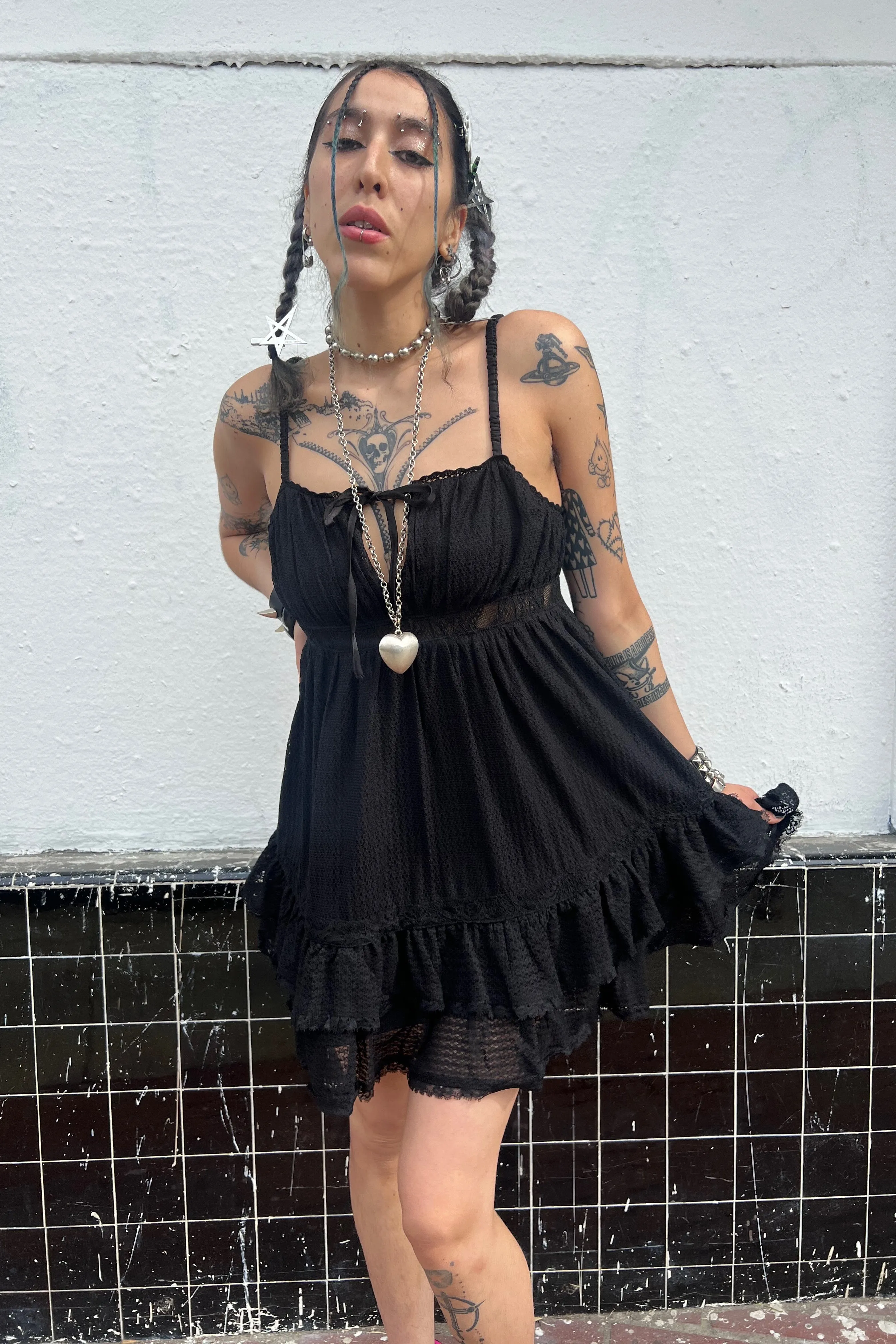 Baby Dolly Black Mini Dress sold by Tunnel Vision product image thumbnail 4