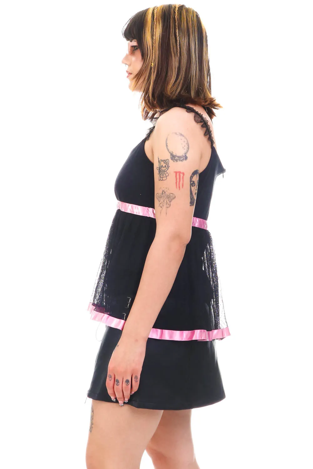 Vintage Y2K Delicate Black Lace Tank - M sold by Tunnel Vision product image thumbnail 4