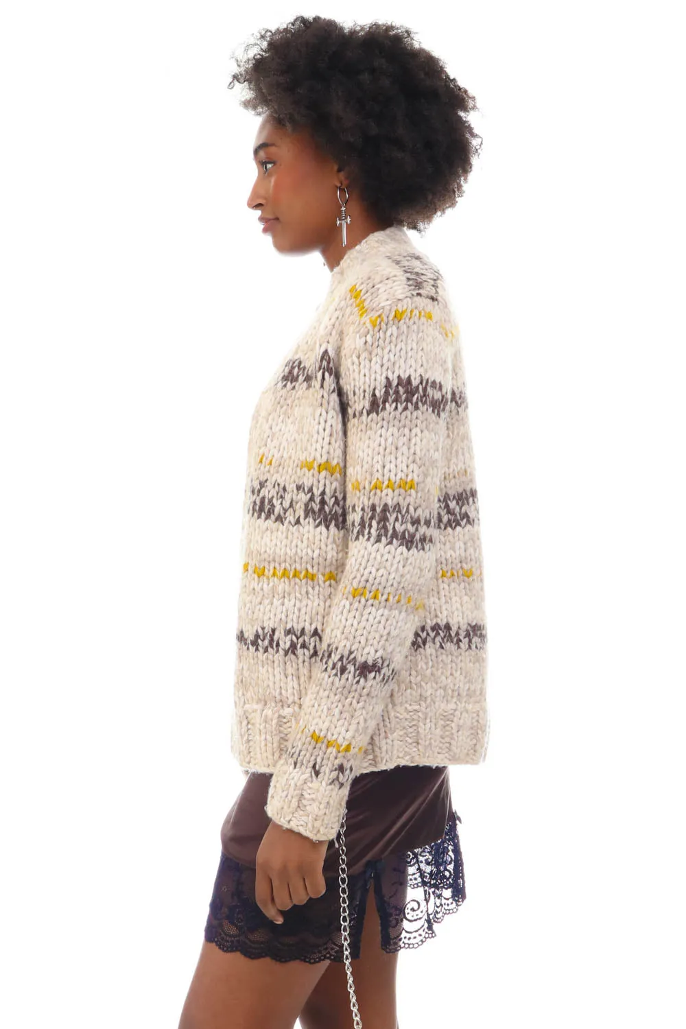 Vintage 90's Big Cable Knit Merino Wool Open Cardigan - S/M sold by Tunnel Vision product image thumbnail 4