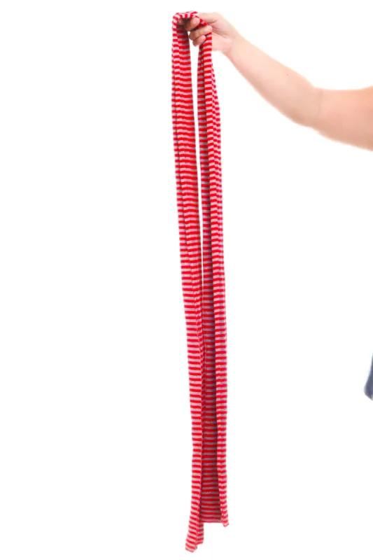 Vintage Y2K Gap Red & Grey Stripe Knit Scarf sold by Tunnel Vision