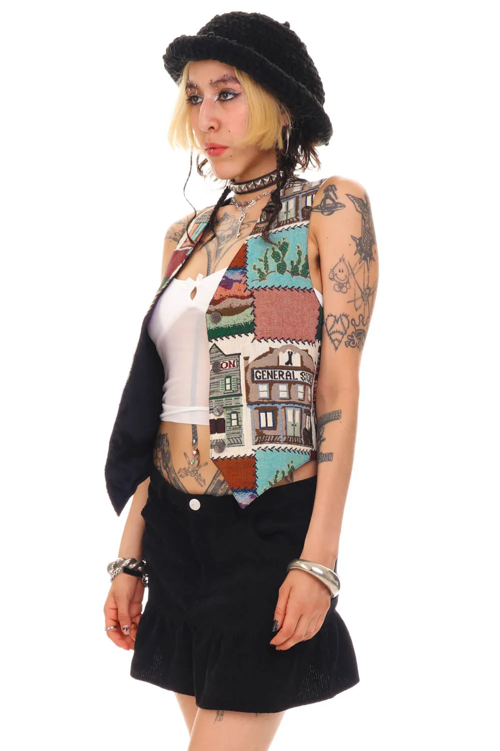 Vintage 90's Stores Patchwork Vest - S/M sold by Tunnel Vision product image thumbnail 4
