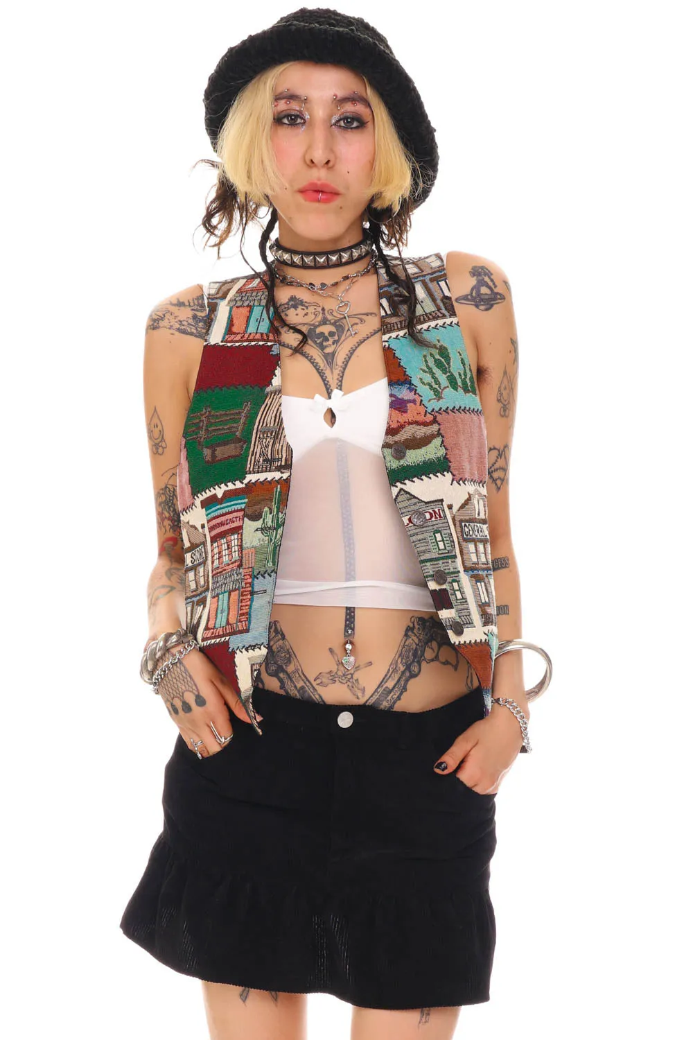 Vintage 90's Stores Patchwork Vest - S/M sold by Tunnel Vision product image thumbnail 3