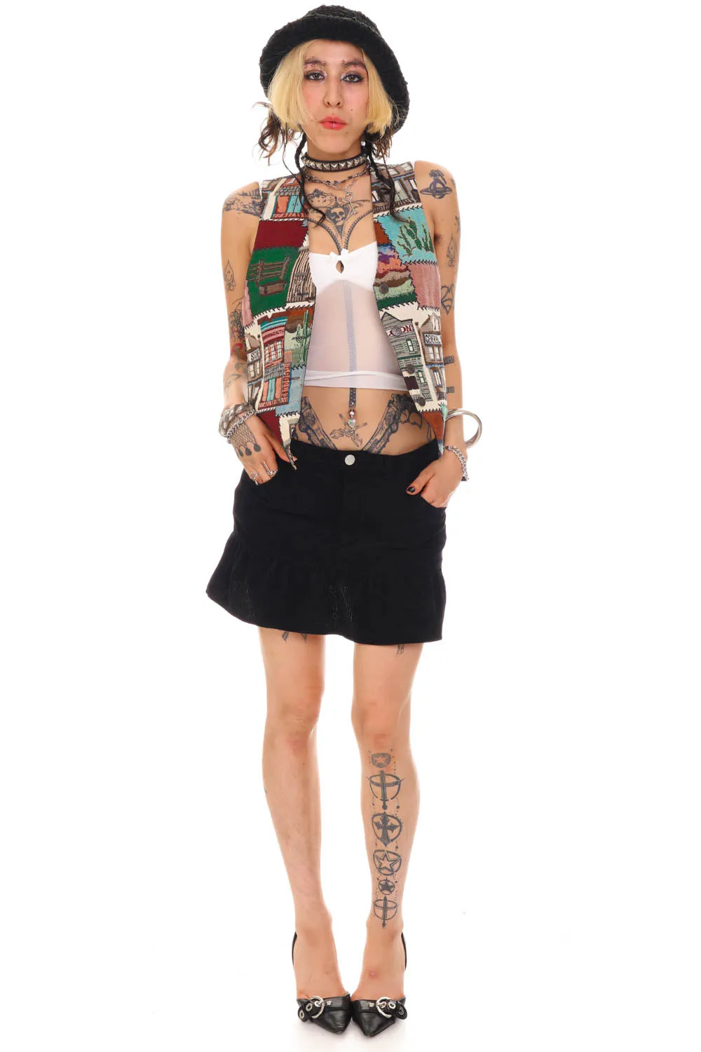 Vintage 90's Stores Patchwork Vest - S/M sold by Tunnel Vision product image thumbnail 2