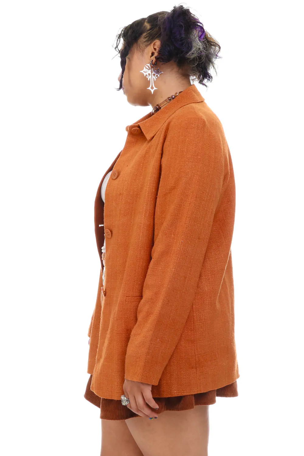 Vintage 90's Orange Button Jacket - OSFM sold by Tunnel Vision product image thumbnail 3
