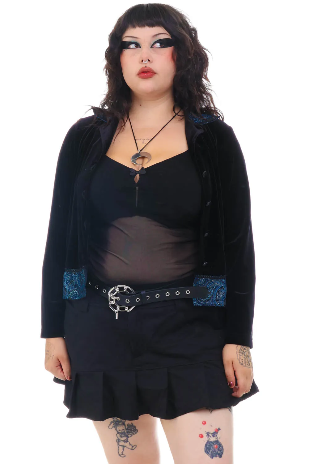 Vintage 90's Velvet Paisley Trim Long-Sleeve Button Up - L/XL sold by Tunnel Vision