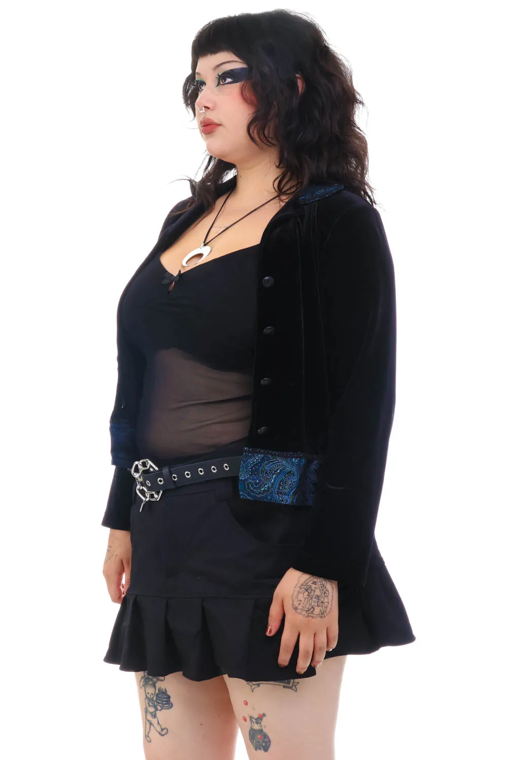 Vintage 90's Velvet Paisley Trim Long-Sleeve Button Up - L/XL sold by Tunnel Vision product image thumbnail 3