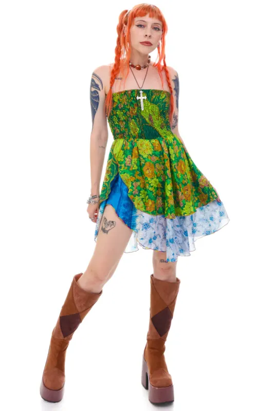 Vintage Y2K Flutter Fairy Mix Print Dress - OSFM sold by Tunnel Vision
