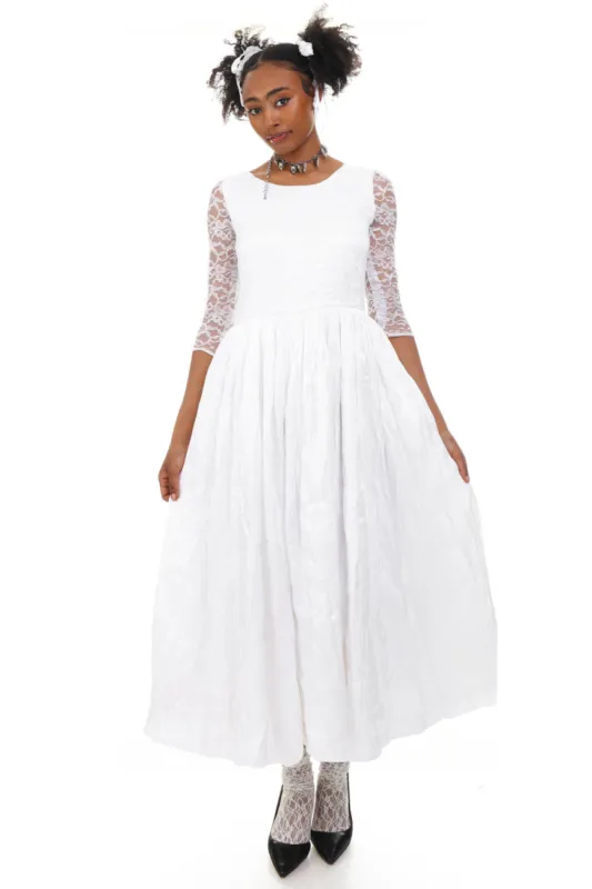Vintage 90's Angelic White Lace Gown - S/M sold by Tunnel Vision
