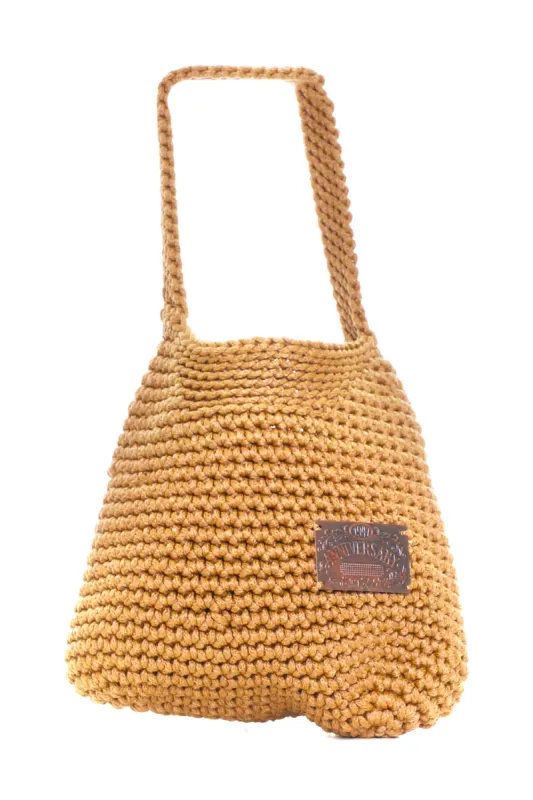 Vintage Y2K Camel Woven Knit Purse sold by Tunnel Vision
