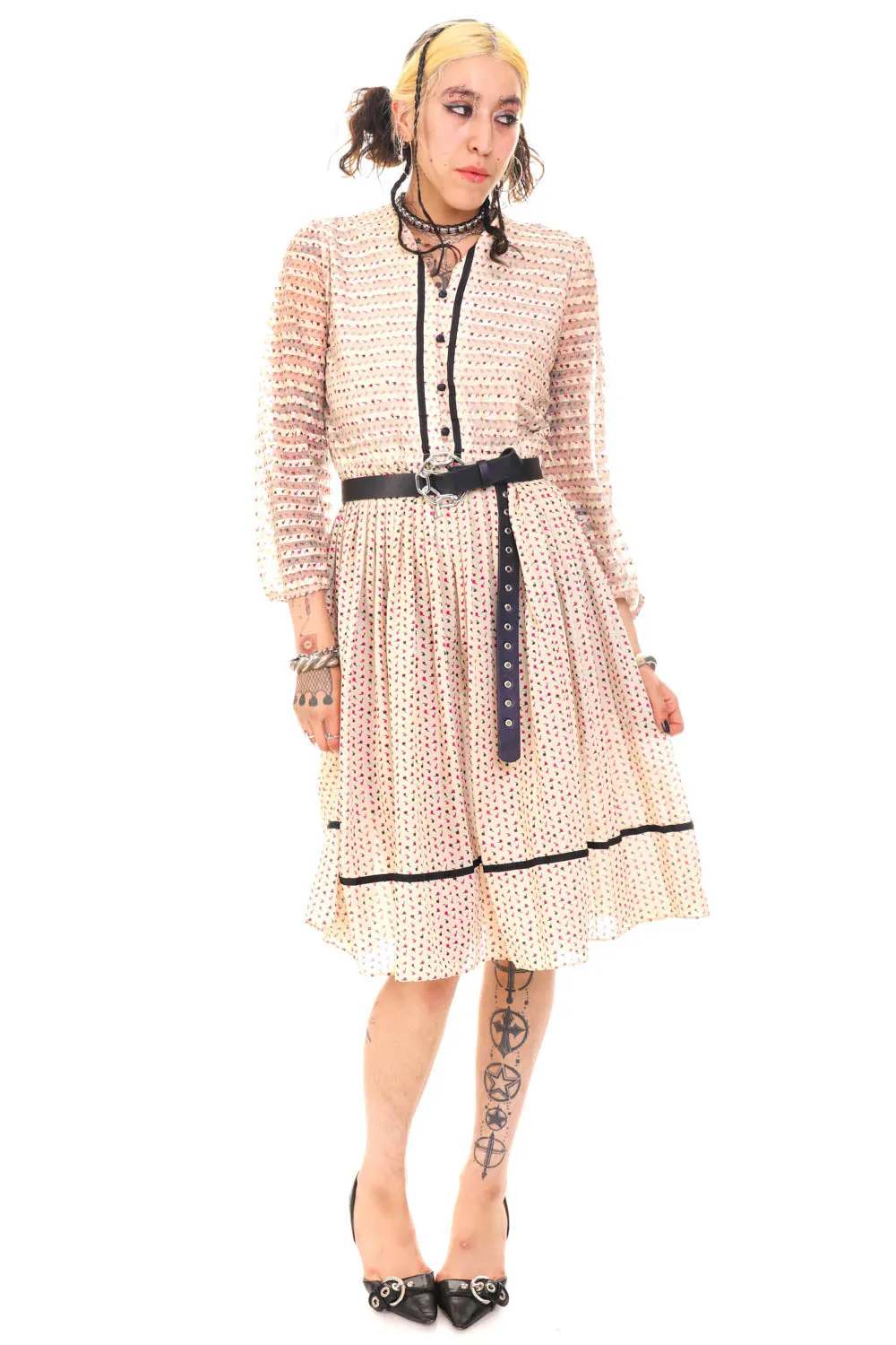 Vintage 70's Sweet Little Flower Long-Sleeve Dress - M/L sold by Tunnel Vision product image thumbnail 2