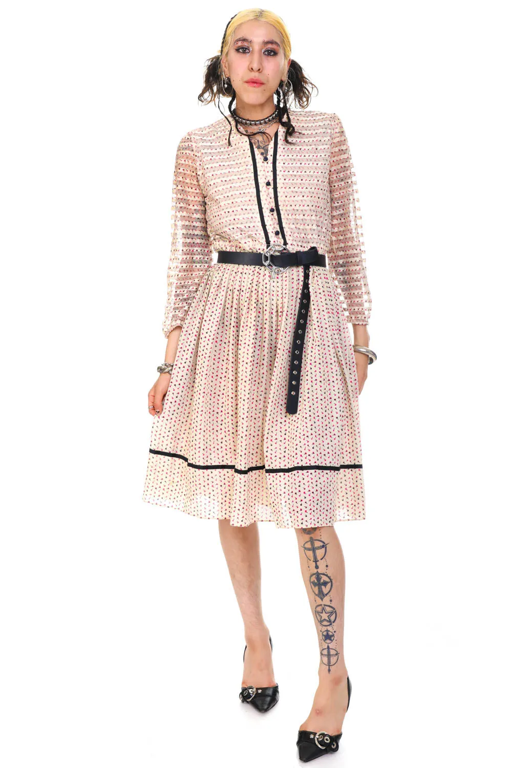 Vintage 70's Sweet Little Flower Long-Sleeve Dress - M/L sold by Tunnel Vision