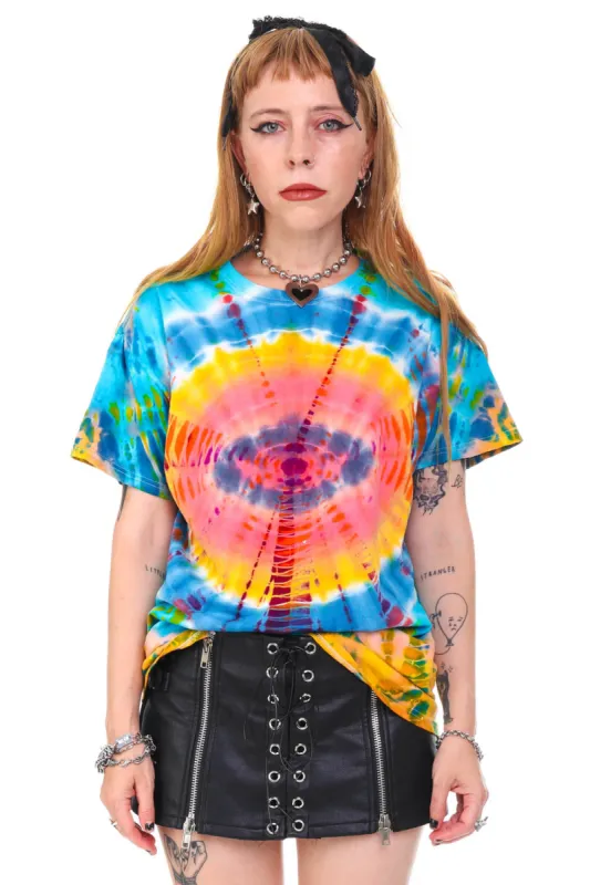 Vintage Y2K Rainbow Tie-Dye T-shirt  - OSFM sold by Tunnel Vision