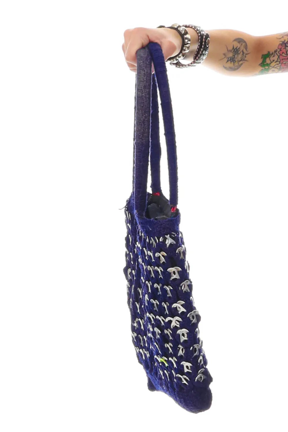 Vintage Navy Crochet Bottle Cap Bag - OSFM sold by Tunnel Vision product image thumbnail 2