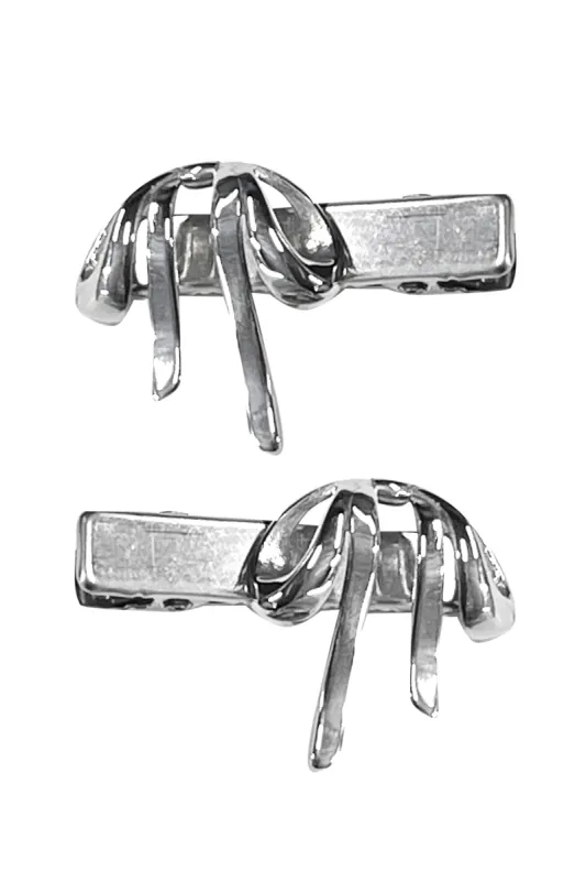 Bow Ribbon Stainless Steel Hair Clip Set sold by Tunnel Vision