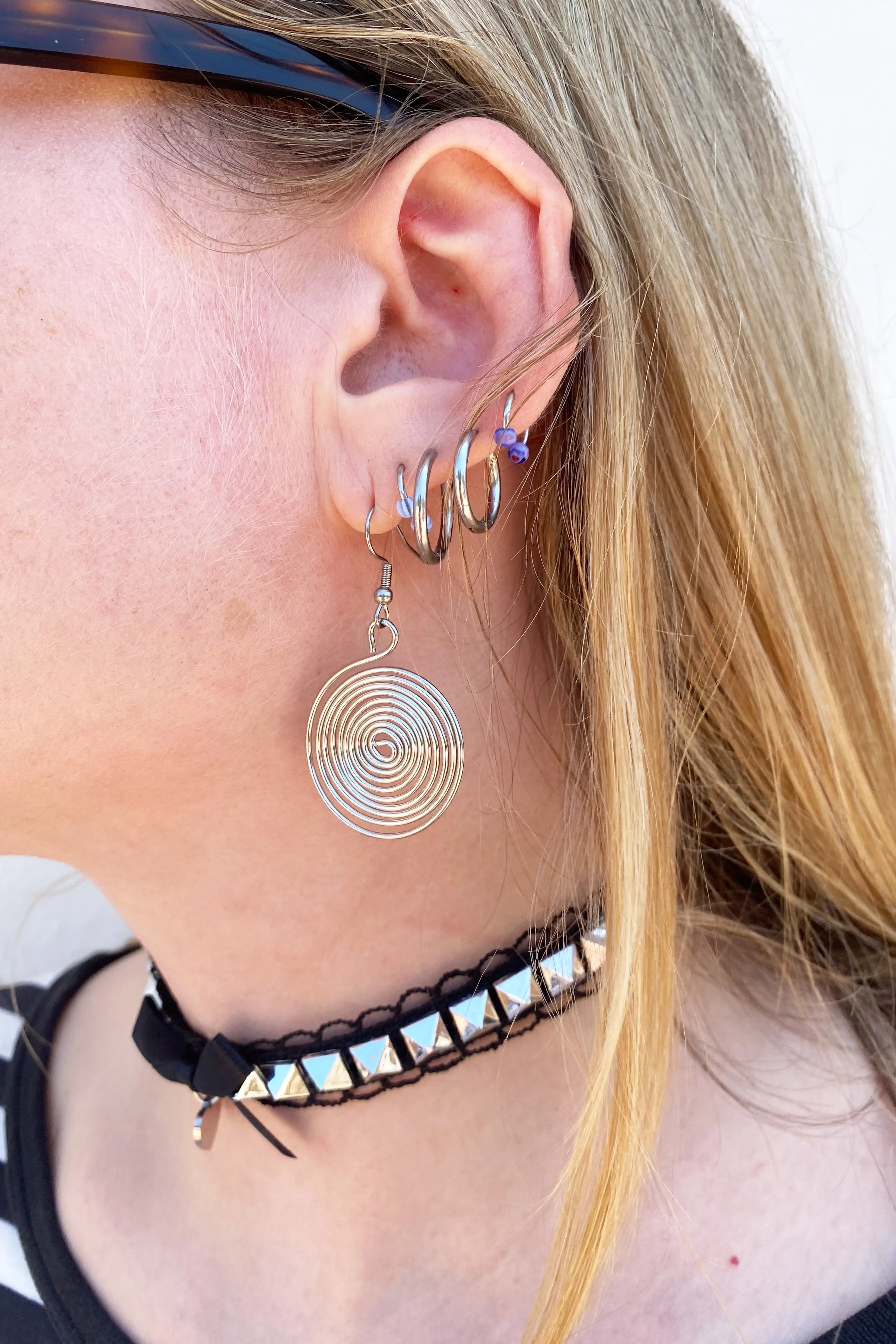 Spiral Stainless Steel Earrings sold by Tunnel Vision product image thumbnail 2