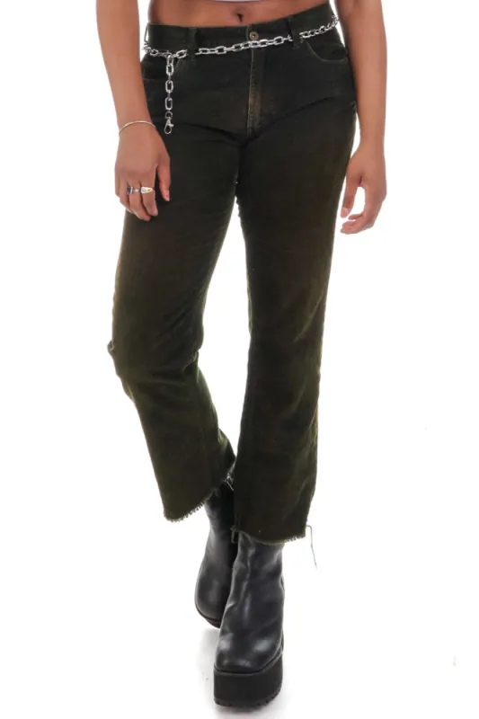 Vintage Y2K Dark Green Corduroy Pants - L sold by Tunnel Vision