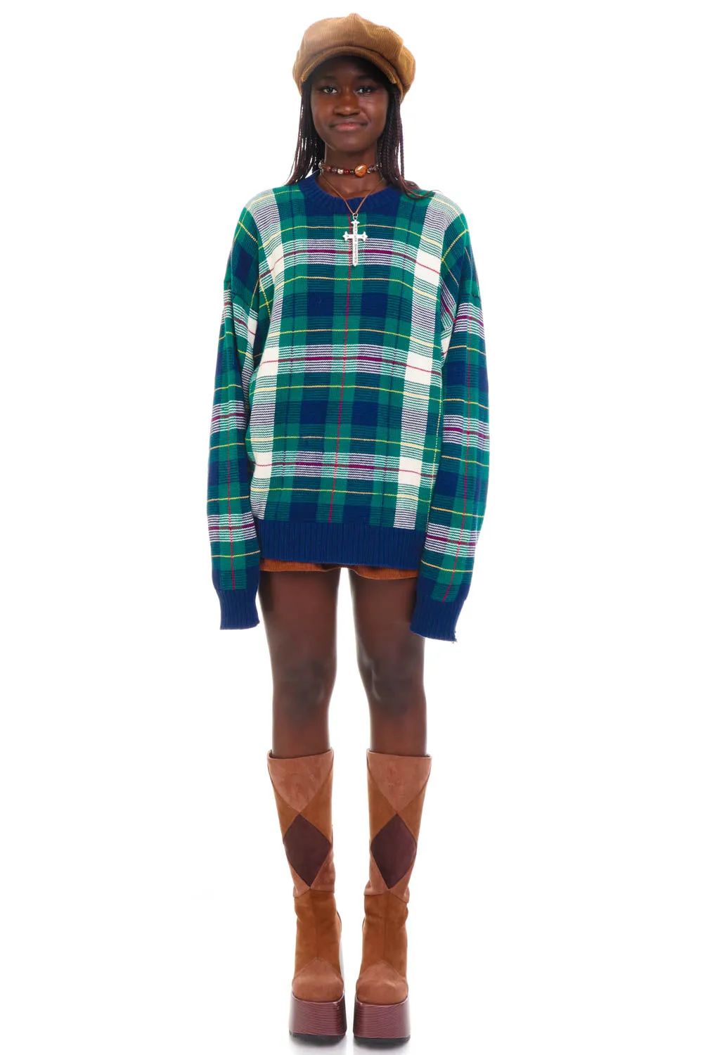 Vintage 90's Plaid Grandpa Sweater - OSFM sold by Tunnel Vision product image thumbnail 2