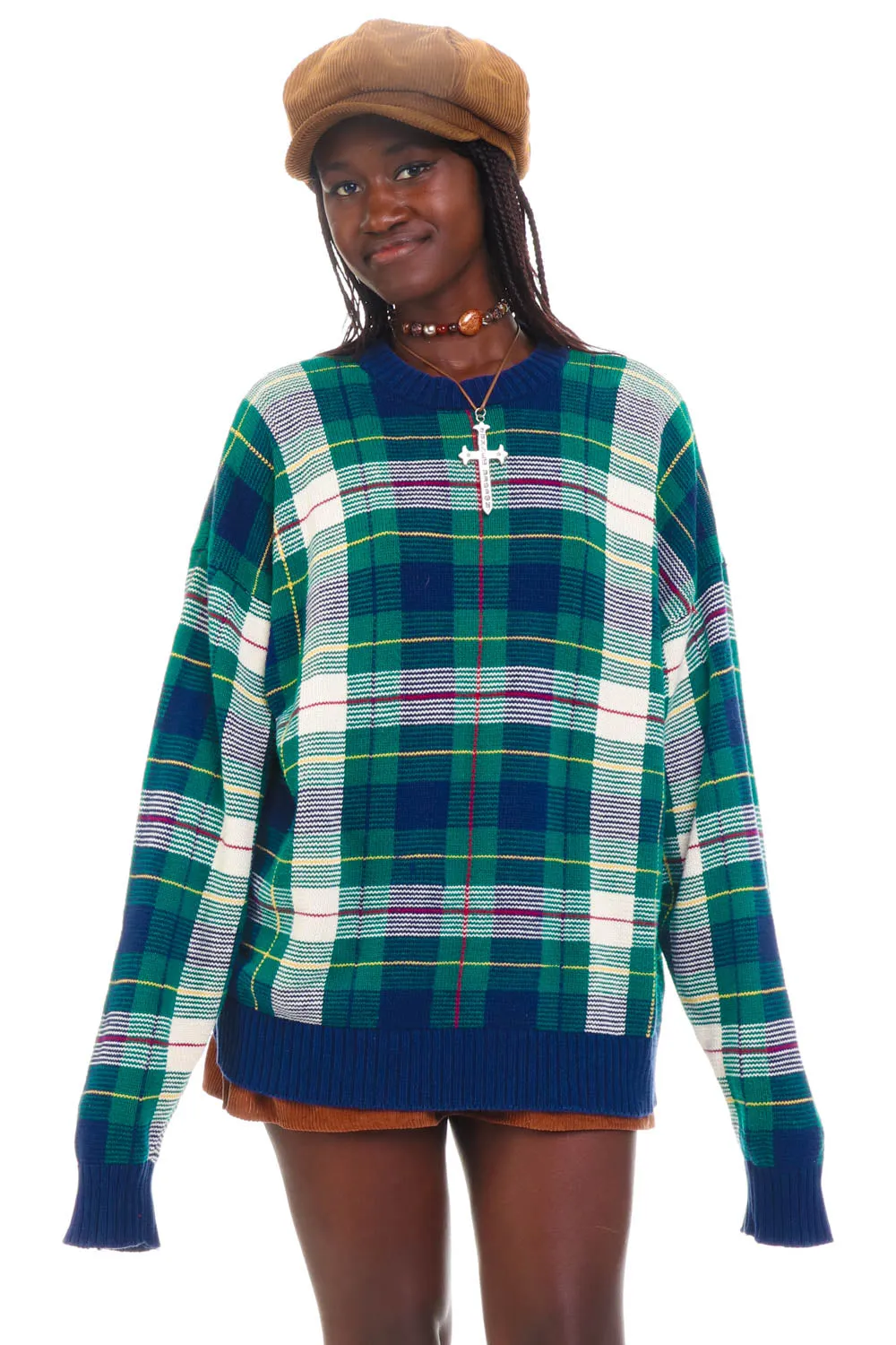 Vintage 90's Plaid Grandpa Sweater - OSFM sold by Tunnel Vision
