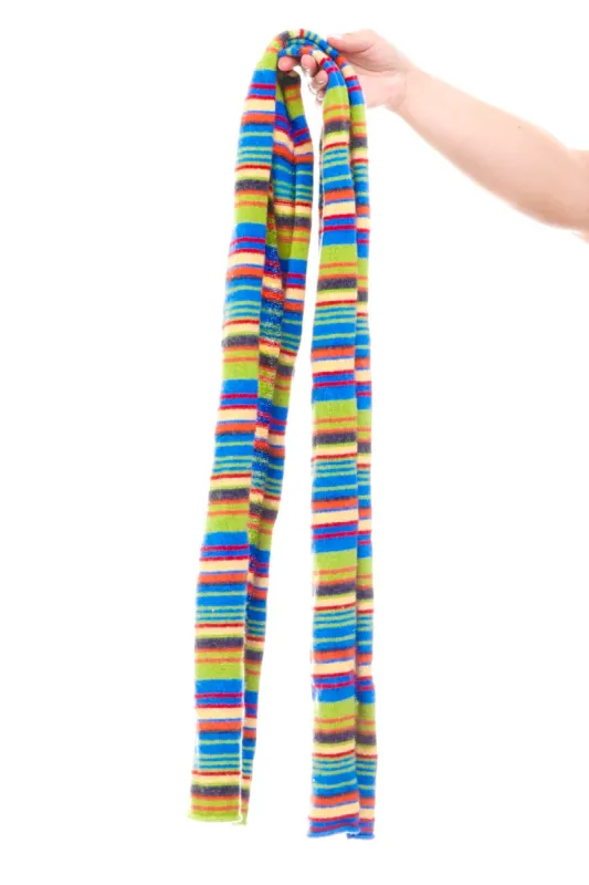 Vintage Y2K Lizzie Rainbow Stripe Knit Scarf sold by Tunnel Vision