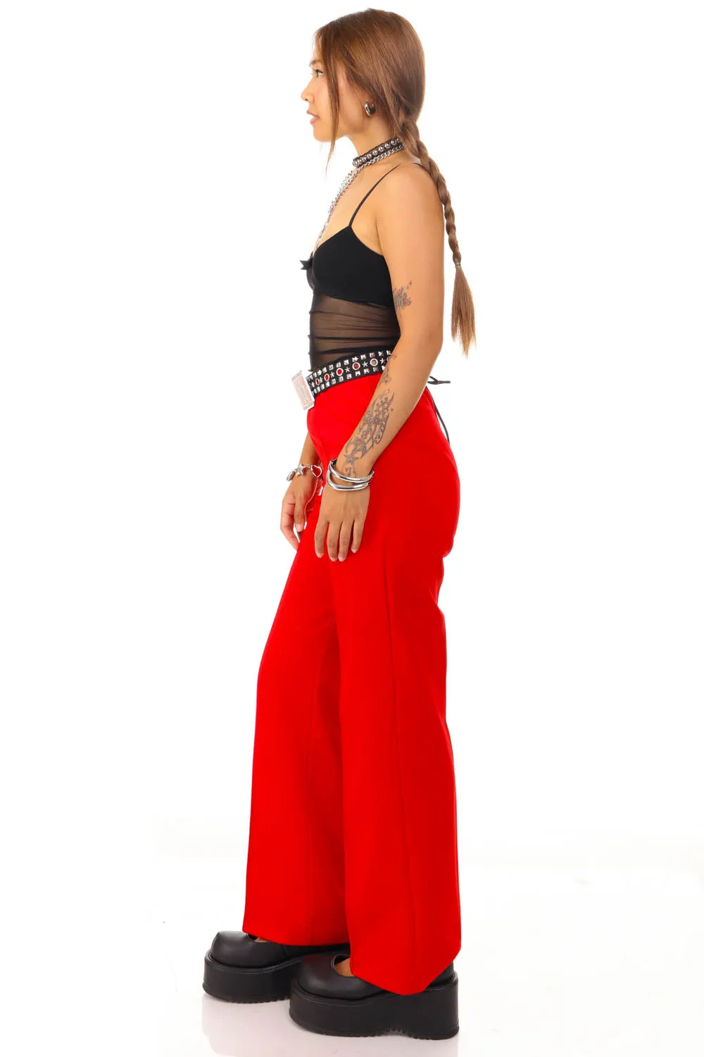 Vintage 70's Ko Ko Knits Red Flares - S/M sold by Tunnel Vision product image thumbnail 5