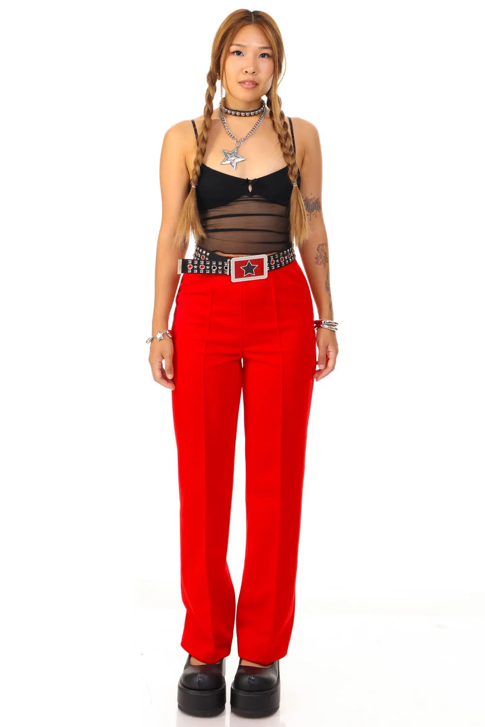Vintage 70's Ko Ko Knits Red Flares - S/M sold by Tunnel Vision product image thumbnail 2