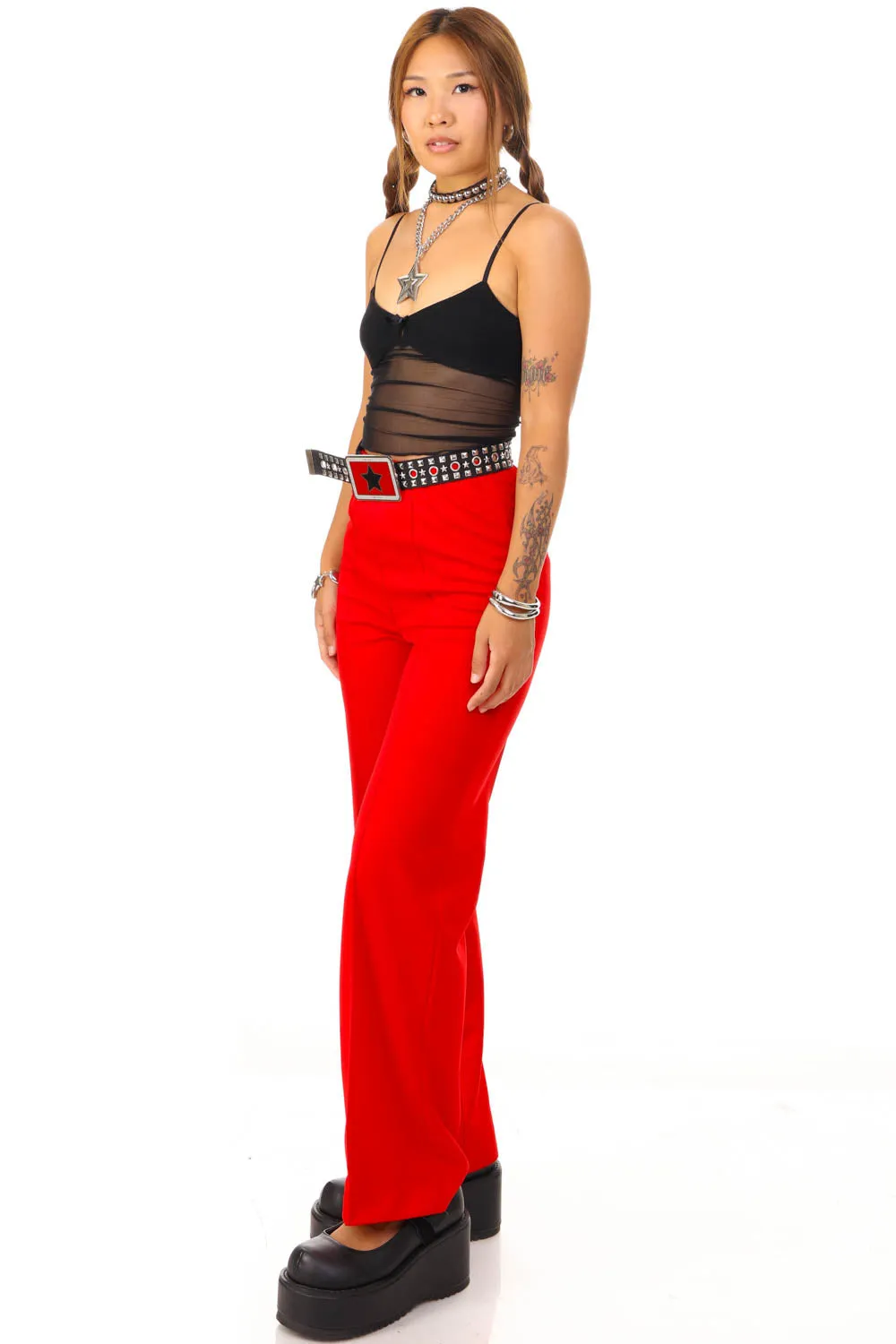 Vintage 70's Ko Ko Knits Red Flares - S/M sold by Tunnel Vision product image thumbnail 4