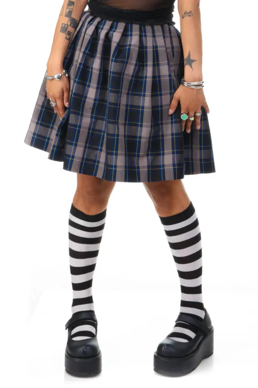 Vintage 90's Moody Blue Plaid Skirt - L sold by Tunnel Vision