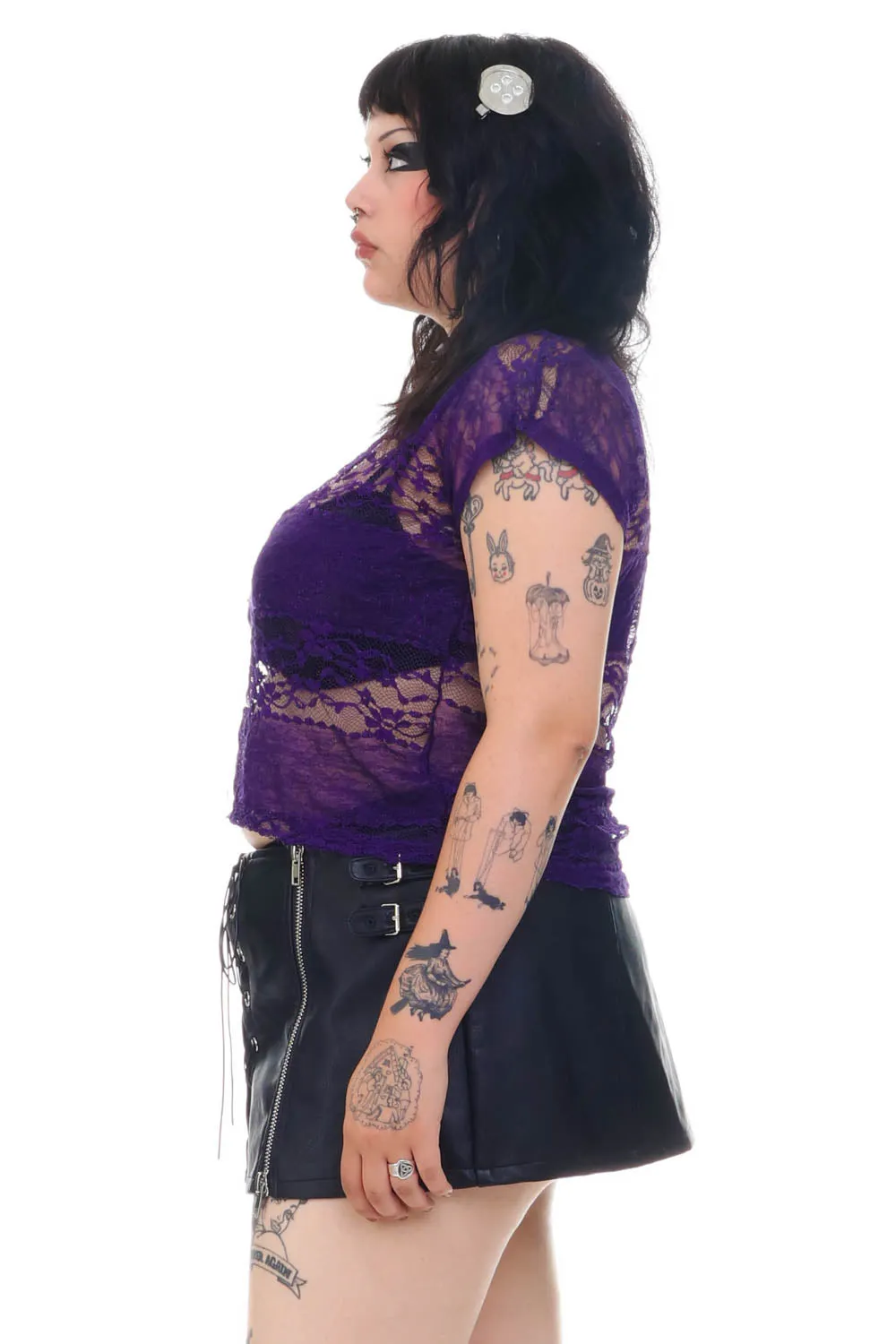 Vintage Y2K Witch Purple Lace Top - OSFM sold by Tunnel Vision product image thumbnail 5