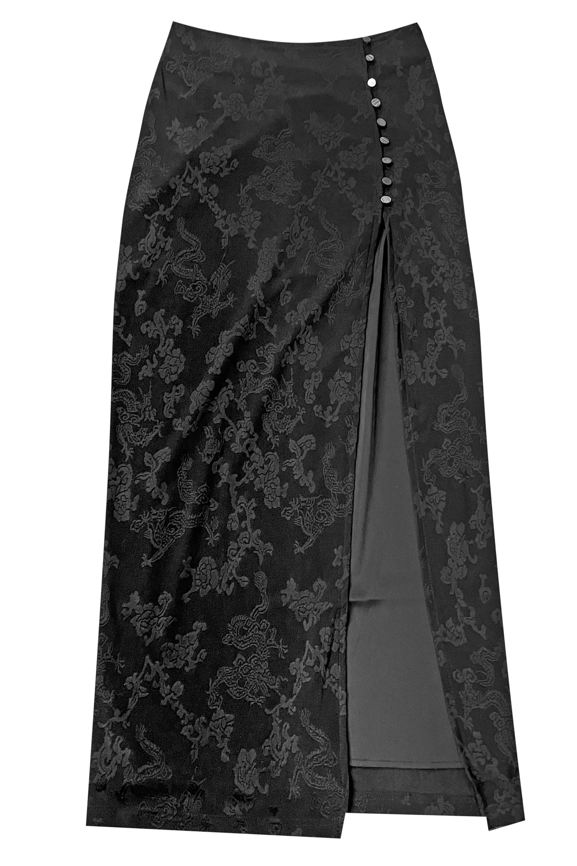 Siren Black High Slit Skirt sold by Tunnel Vision