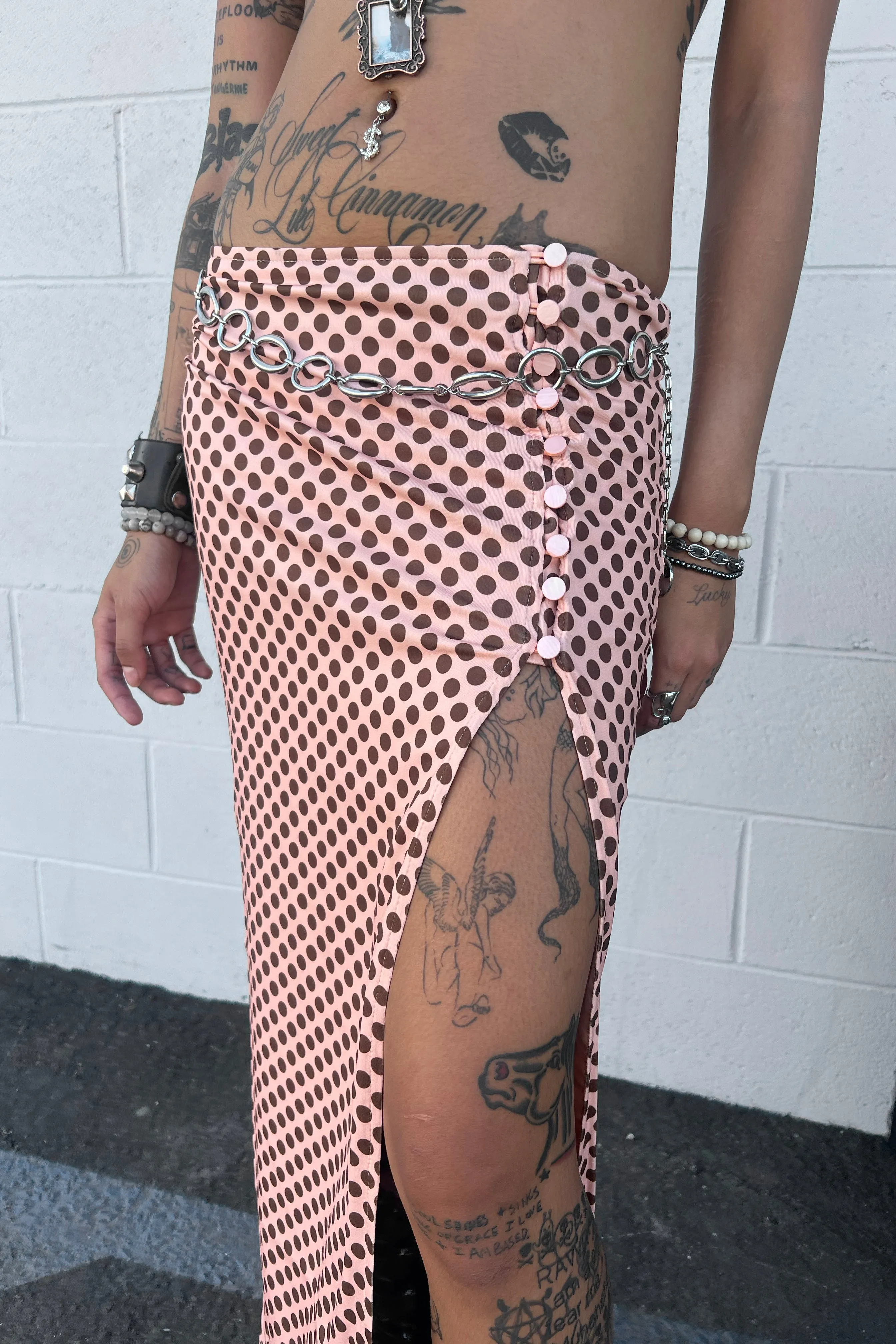 Siren Polka Dot High Slit Skirt sold by Tunnel Vision product image thumbnail 3
