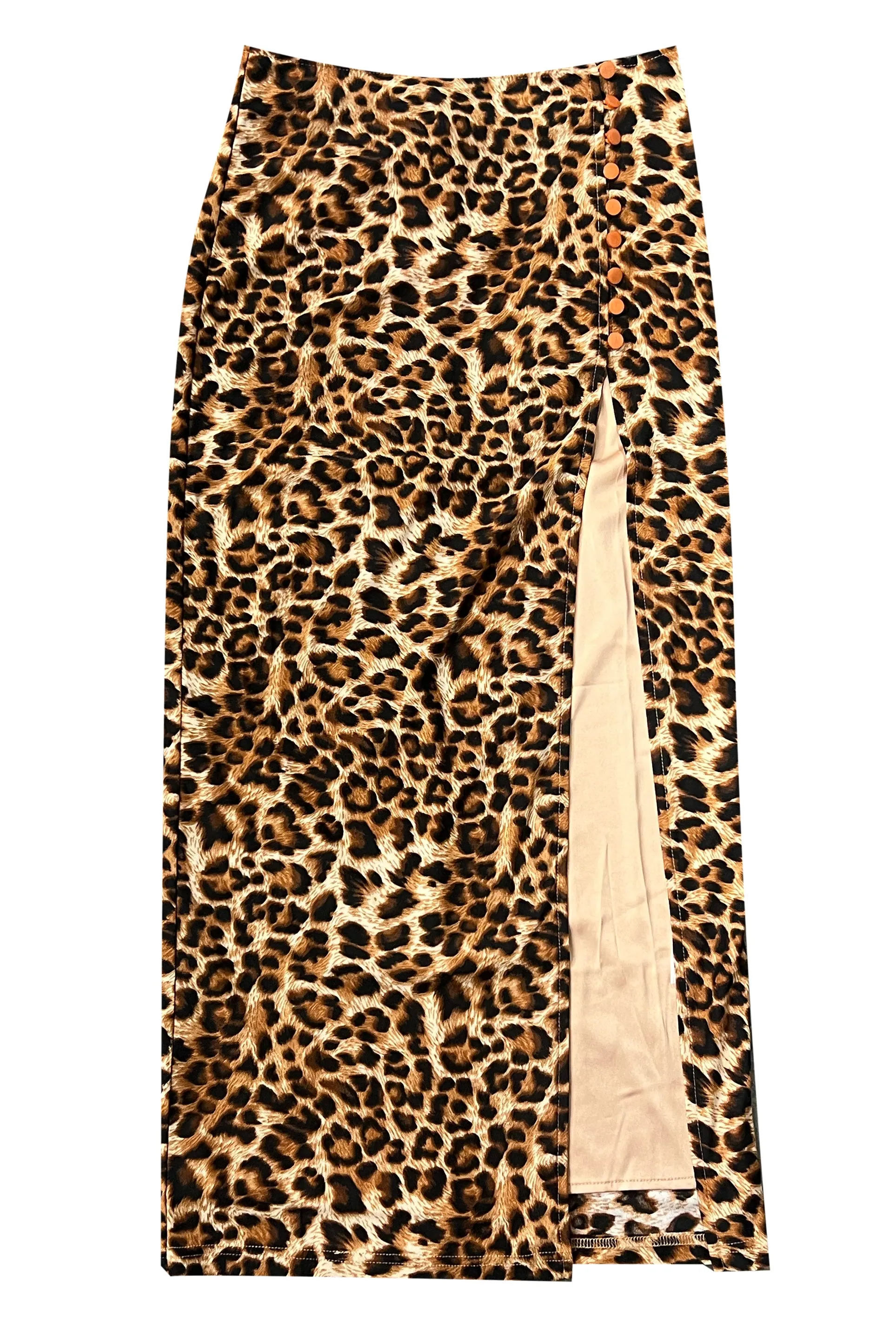 Siren Leopard Print High Slit Skirt sold by Tunnel Vision